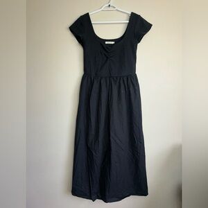 Christy Dawn Black Cap Sleeve Midi Sundress